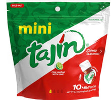 Load image into Gallery viewer, Tajín Mini 10 piezas con 10g/ Tajin Chili und Zitrone Spice Puder Packung mit 10 Stück mit 10g.
