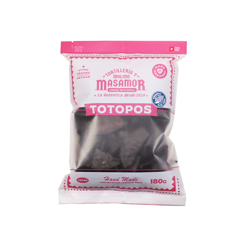 Totopos Nachos de Maíz Azul, MasAmor, 500g /Blaue Tortilla Chips für Nachos 500g