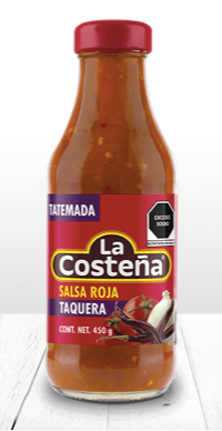 Salsa Roja Taquera Tatemada, La Costeña, Botella de 250g / Taquera Sauce, La Costeña, 250g